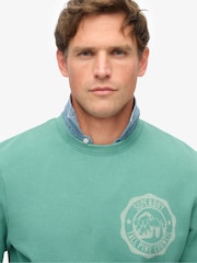 Superdry Green Lo-Fi Outdoor Mono Relaxed Crew 100% Cotton Sweatshirt - Image 4 of 6