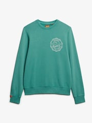 Superdry Green Lo-Fi Outdoor Mono Relaxed Crew 100% Cotton Sweatshirt - Image 5 of 6