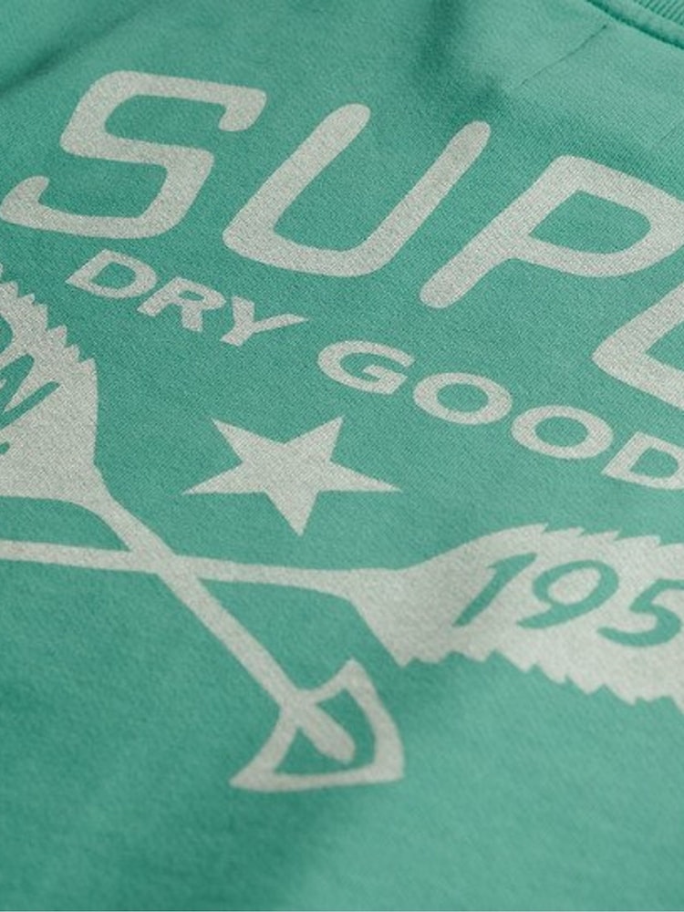 Superdry Green Lo-Fi Outdoor Mono Relaxed Crew 100% Cotton Sweatshirt - Image 6 of 6