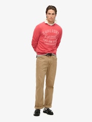 Superdry Red Lo-Fi Outdoors Relaxed Crew 100% Cotton Sweatshirt - Image 3 of 5