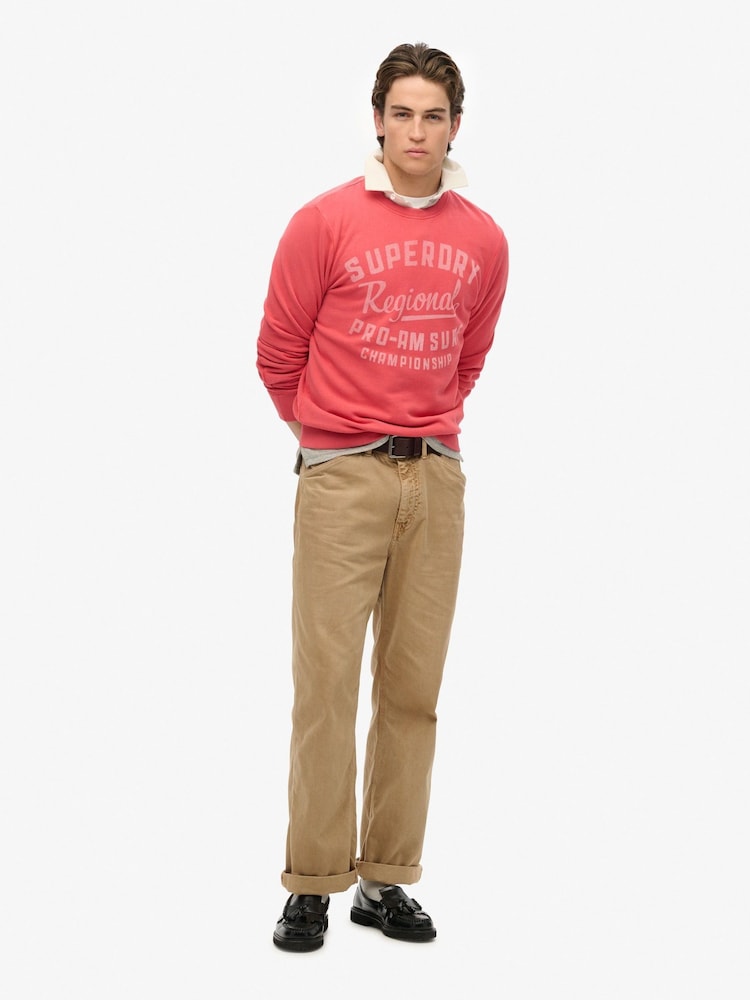 Superdry Red Lo-Fi Outdoors Relaxed Crew 100% Cotton Sweatshirt - Image 3 of 5