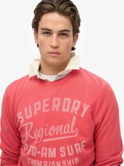 Superdry Red Lo-Fi Outdoors Relaxed Crew 100% Cotton Sweatshirt - Image 4 of 5