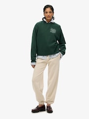 Superdry Green Lo-Fi Outdoor Mono Loose Crew 100% Cotton Sweatshirt - Image 3 of 4