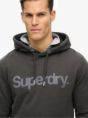 Superdry Black Core Logo City 100% Cotton Hoodie - Image 4 of 6