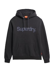 Superdry Black Core Logo City 100% Cotton Hoodie - Image 5 of 6