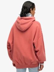 Superdry Red Oversized Lo-Fi Outdoor 100% Cotton Hoodie - Image 2 of 6