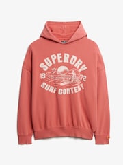 Superdry Red Oversized Lo-Fi Outdoor 100% Cotton Hoodie - Image 5 of 6