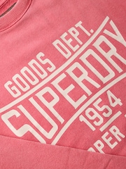 Superdry Red Vintage Wash Relaxed Crew 100% Cotton Sweatshirt - Image 6 of 6