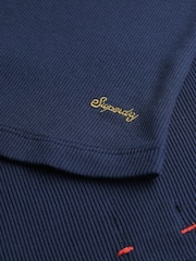 Superdry Light Blue 100% Cotton Essential Square Neck Short Sleeve T-Shirt - Image 6 of 6
