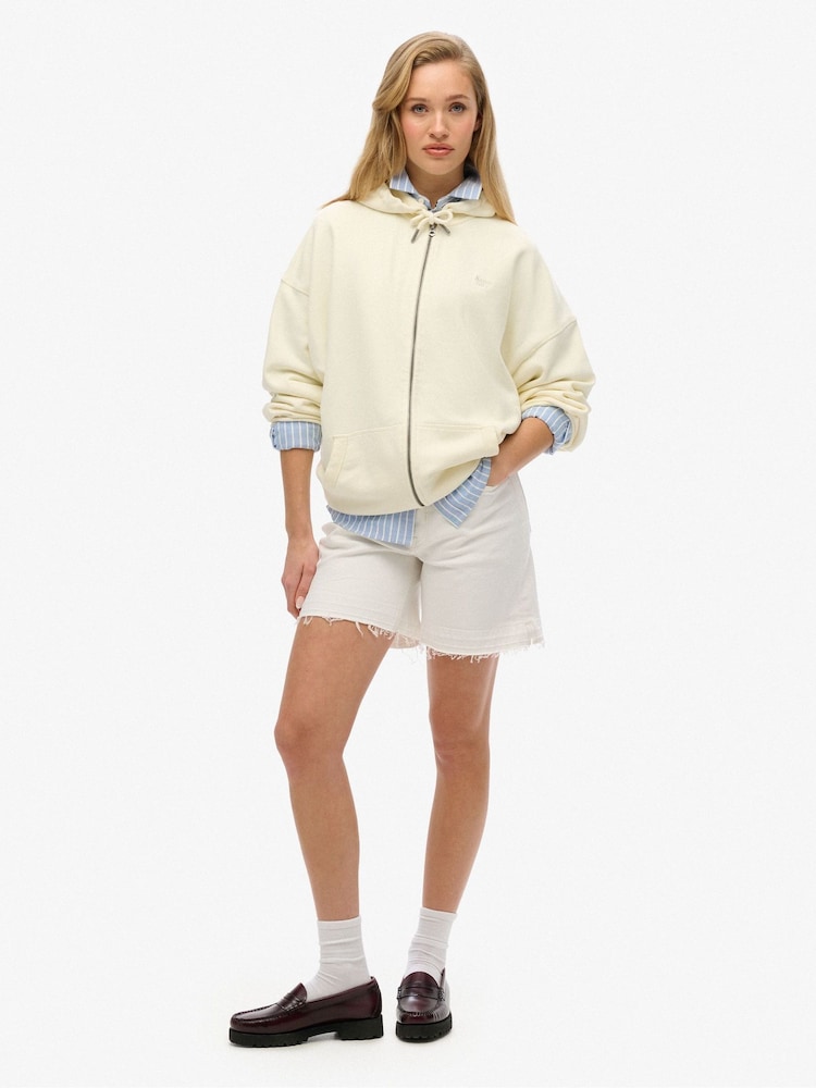 Superdry White Studios Zip Hoodie - Image 3 of 4