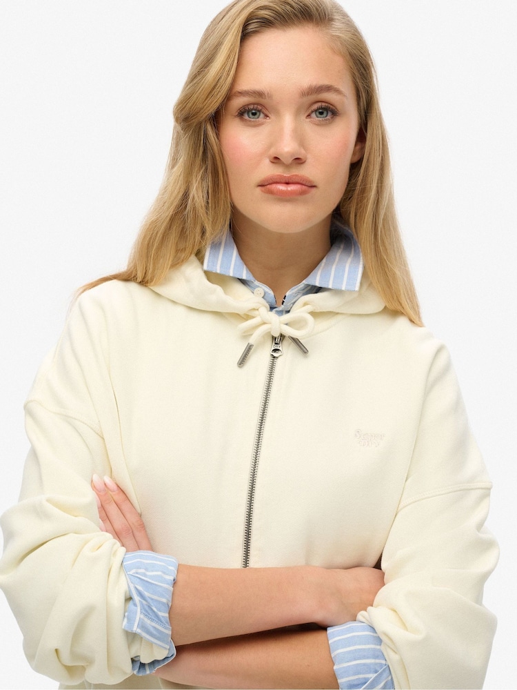 Superdry White Studios Zip Hoodie - Image 4 of 4