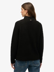 Superdry Black Brushed Half Zip Jumper - Image 2 of 6