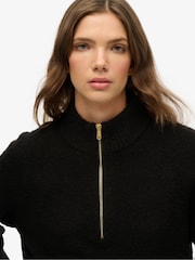 Superdry Black Brushed Half Zip Jumper - Image 3 of 6