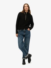 Superdry Black Brushed Half Zip Jumper - Image 4 of 6