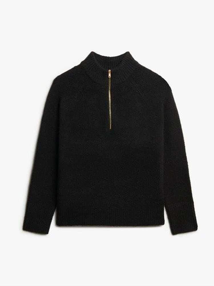 Superdry Black Brushed Half Zip Jumper - Image 5 of 6