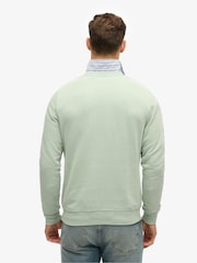 Superdry Green Vintage Wash Relaxed Crew 100% Cotton Sweatshirt - Image 2 of 5