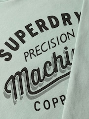 Superdry Green Vintage Wash Relaxed Crew 100% Cotton Sweatshirt - Image 5 of 5