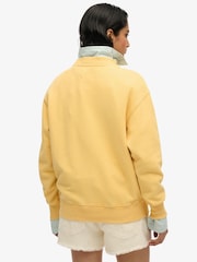 Superdry Yellow Souvenir Graphic Print Loose Crew 100% Cotton Sweatshirt - Image 2 of 6