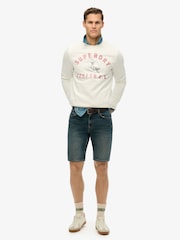 Superdry Cream Lo-Fi Outdoors Relaxed Crew 100% Cotton Sweatshirt - Image 3 of 6