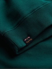 Superdry Green Oversized Athletic Essentials Crew 100% Cotton Sweatshirt - Image 6 of 6