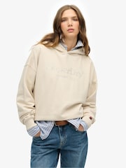 Superdry Nude Venue Metallic Relaxed 100%  Cotton Hoodie - Image 1 of 5
