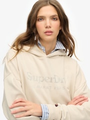 Superdry Nude Venue Metallic Relaxed 100%  Cotton Hoodie - Image 3 of 5