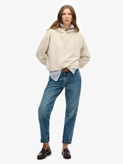 Superdry Nude Venue Metallic Relaxed 100%  Cotton Hoodie - Image 4 of 5