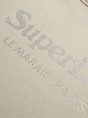 Superdry Nude Venue Metallic Relaxed 100%  Cotton Hoodie - Image 5 of 5