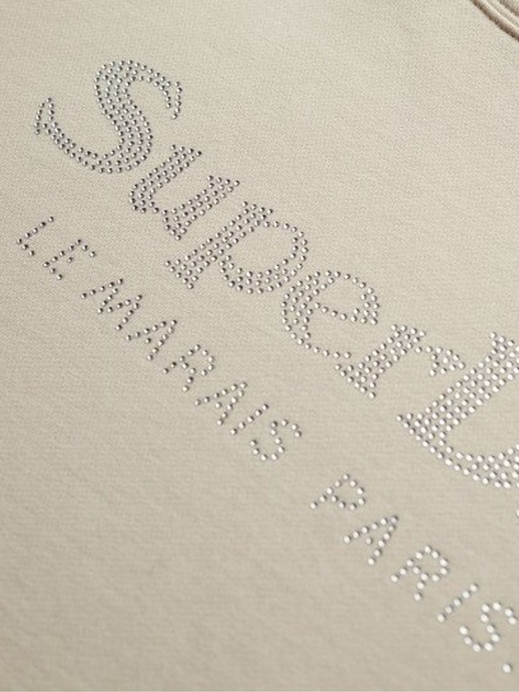 Superdry Nude Venue Metallic Relaxed 100%  Cotton Hoodie - Image 5 of 5