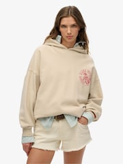 Superdry Natural Oversized Lo-Fi Outdoor 100% Cotton Hoodie - Image 1 of 4
