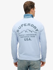Superdry Blue Lo-Fi Outdoor Mono Relaxed Crew 100% Cotton Sweatshirt - Image 2 of 5