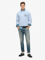 Superdry Blue Lo-Fi Outdoor Mono Relaxed Crew 100% Cotton Sweatshirt - Image 3 of 5