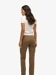 Superdry Brown Mid Rise Slim Cargo 100% Cotton Trousers - Image 4 of 5