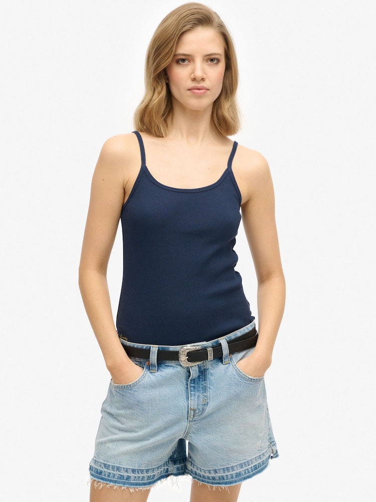 Superdry Black Athletic Essentials Scoop Neck Vest - Image 1 of 4