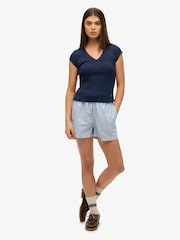 Superdry Blue Chrome 100% Cotton Essential Square Neck Short Sleeve T-Shirt - Image 3 of 8