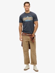 Superdry Grey Rock Band Logo Relaxed 100% Cotton T-Shirt - Image 3 of 6