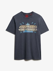 Superdry Grey Rock Band Logo Relaxed 100% Cotton T-Shirt - Image 5 of 6