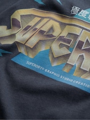 Superdry Grey Rock Band Logo Relaxed 100% Cotton T-Shirt - Image 6 of 6