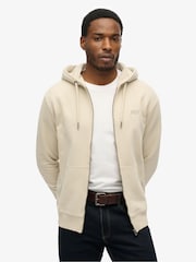 Superdry Nude Essential Logo Zip 100% Cotton Hoodie - Image 1 of 5