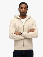 Superdry Nude Essential Logo Zip 100% Cotton Hoodie - Image 3 of 5