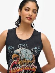Superdry Black 100% Cotton Biker Rock Racer Vest - Image 1 of 3