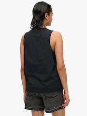 Superdry Black 100% Cotton Biker Rock Racer Vest - Image 3 of 3