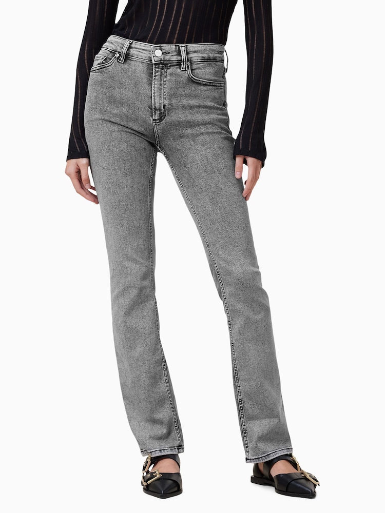 AllSaints Grey Chrome Slim Haldan Bootcut Jeans - Image 2 of 8