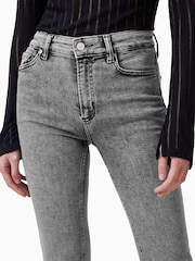AllSaints Grey Chrome Slim Haldan Bootcut Jeans - Image 3 of 8