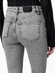AllSaints Grey Chrome Slim Haldan Bootcut Jeans - Image 4 of 8