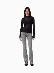 AllSaints Grey Chrome Slim Haldan Bootcut Jeans - Image 5 of 8