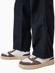 AllSaints White Black Regan Low Shoes - Image 1 of 6