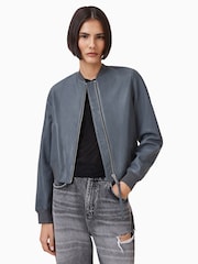 AllSaints Turbulence Grey Orten Bomber Jacket - Image 1 of 1