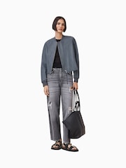 Серый с принтом Turbulence - Куртка-бомбер Allsaints Orten - Изображение 4 из 8