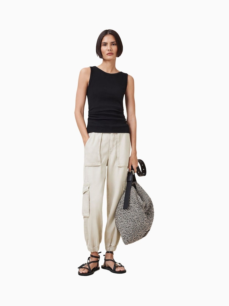 AllSaints White Freda Tencel Trousers - Image 1 of 8